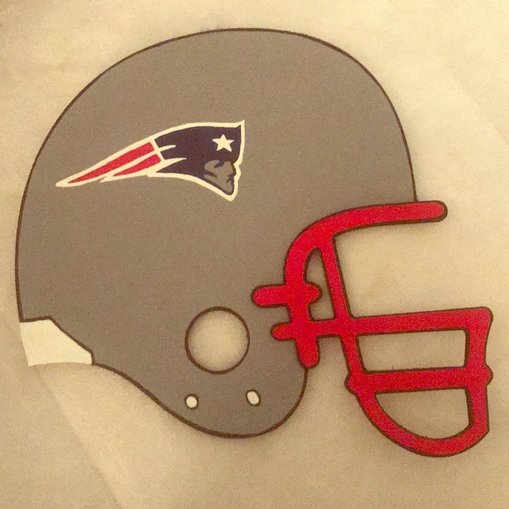 Hand painted Patriots Football wooden sign to hang